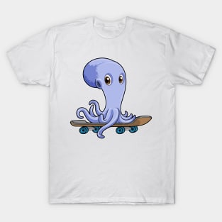 Octopus as Skater with Skateboard T-Shirt